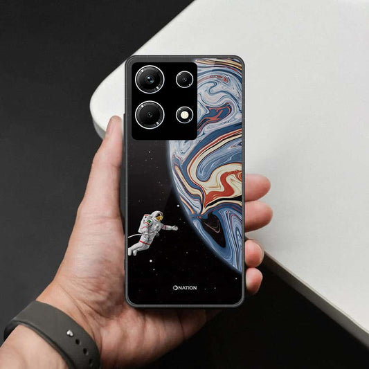 Infinix Note 30 Cover - Cosmic Marble Astronaut Design - HQ Ultra Shine Premium Infinity Glass Soft Silicon Borders Case
