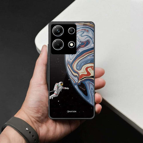 Infinix Note 30 Cover - Cosmic Marble Astronaut Design - HQ Ultra Shine Premium Infinity Glass Soft Silicon Borders Case