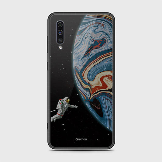 Samsung Galaxy A30s Cover - Cosmic Marble Astronaut Design - HQ Ultra Shine Premium Infinity Glass Soft Silicon Borders Case