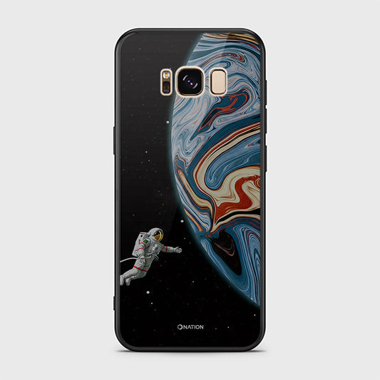 Samsung Galaxy S8 Plus Cover - Cosmic Marble Astronaut Design - HQ Ultra Shine Premium Infinity Glass Soft Silicon Borders Case