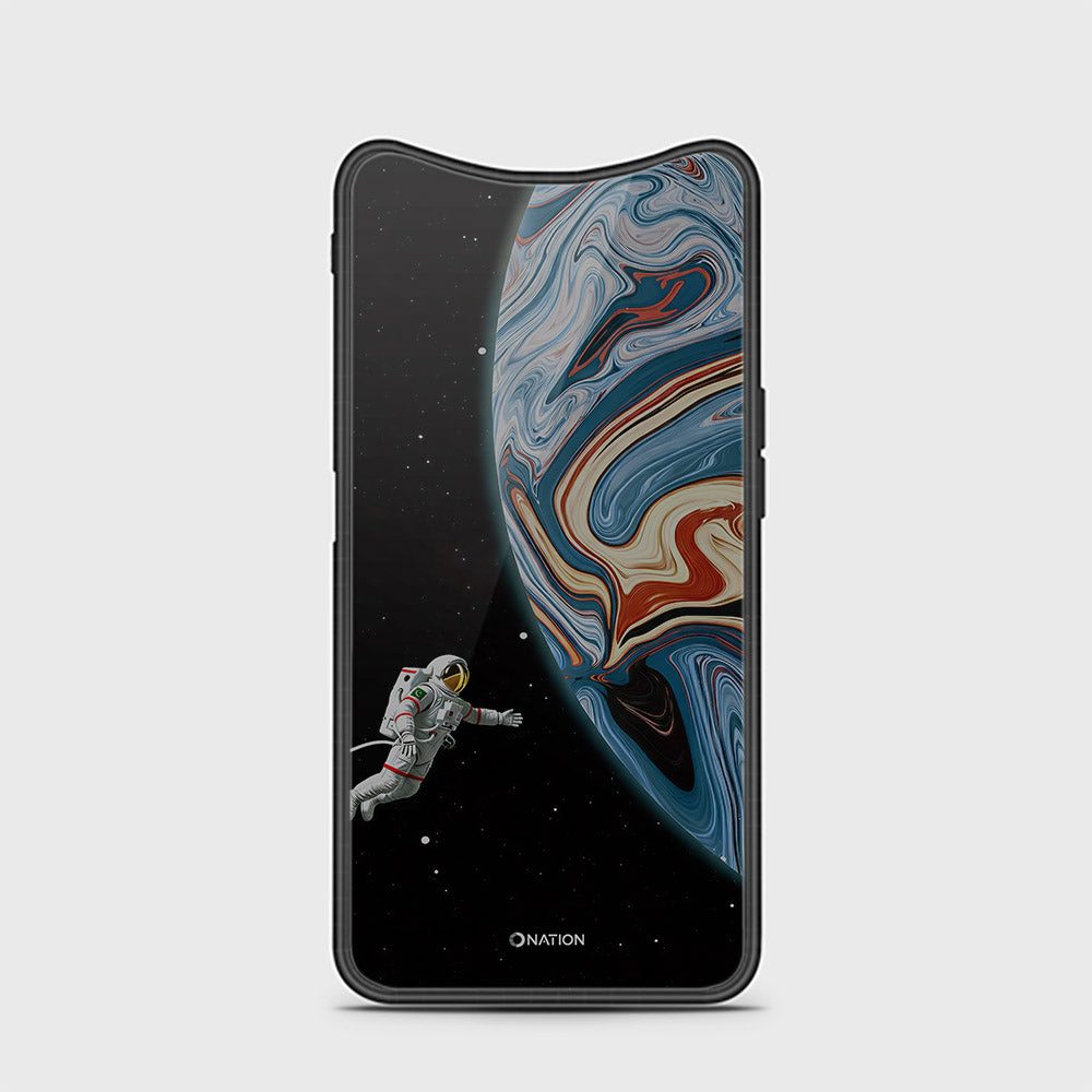 Oppo Find X Cover - Cosmic Marble Astronaut Design - HQ Ultra Shine Premium Infinity Glass Soft Silicon Borders Case