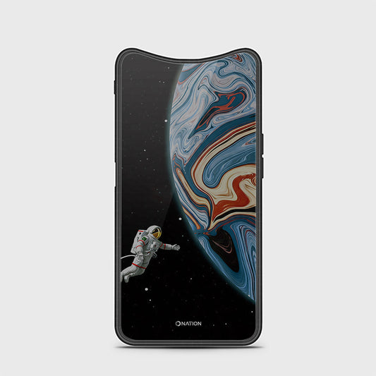 Oppo Find X Cover - Cosmic Marble Astronaut Design - HQ Ultra Shine Premium Infinity Glass Soft Silicon Borders Case