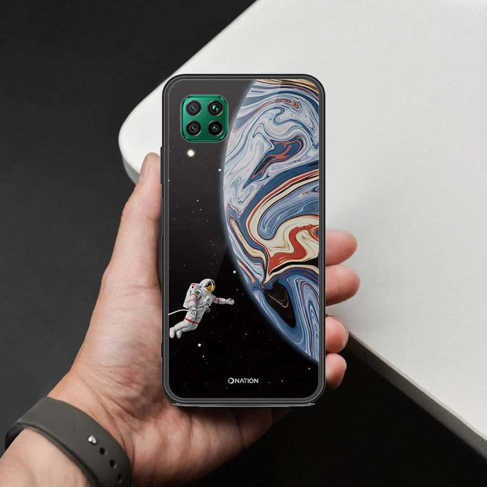 Huawei Nova 7i Cover - Cosmic Marble Astronaut Design - HQ Ultra Shine Premium Infinity Glass Soft Silicon Borders Case