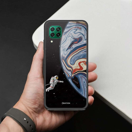Huawei Nova 7i Cover - Cosmic Marble Astronaut Design - HQ Ultra Shine Premium Infinity Glass Soft Silicon Borders Case