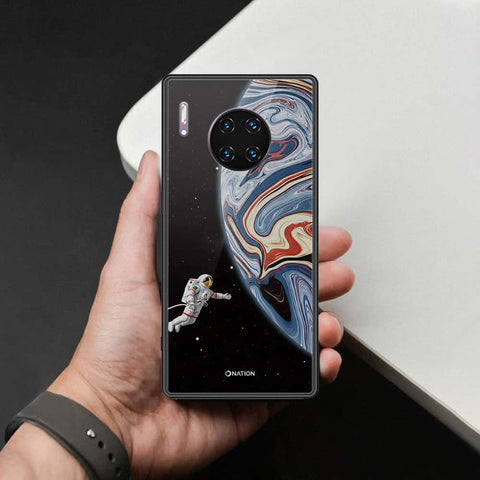 Huawei Mate 30 Pro Cover - Cosmic Marble Astronaut Design - HQ Ultra Shine Premium Infinity Glass Soft Silicon Borders Case