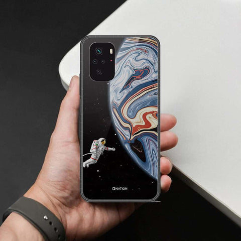 Xiaomi Redmi Note 10 4G Cover - Cosmic Marble Astronaut Design - HQ Ultra Shine Premium Infinity Glass Soft Silicon Borders Case