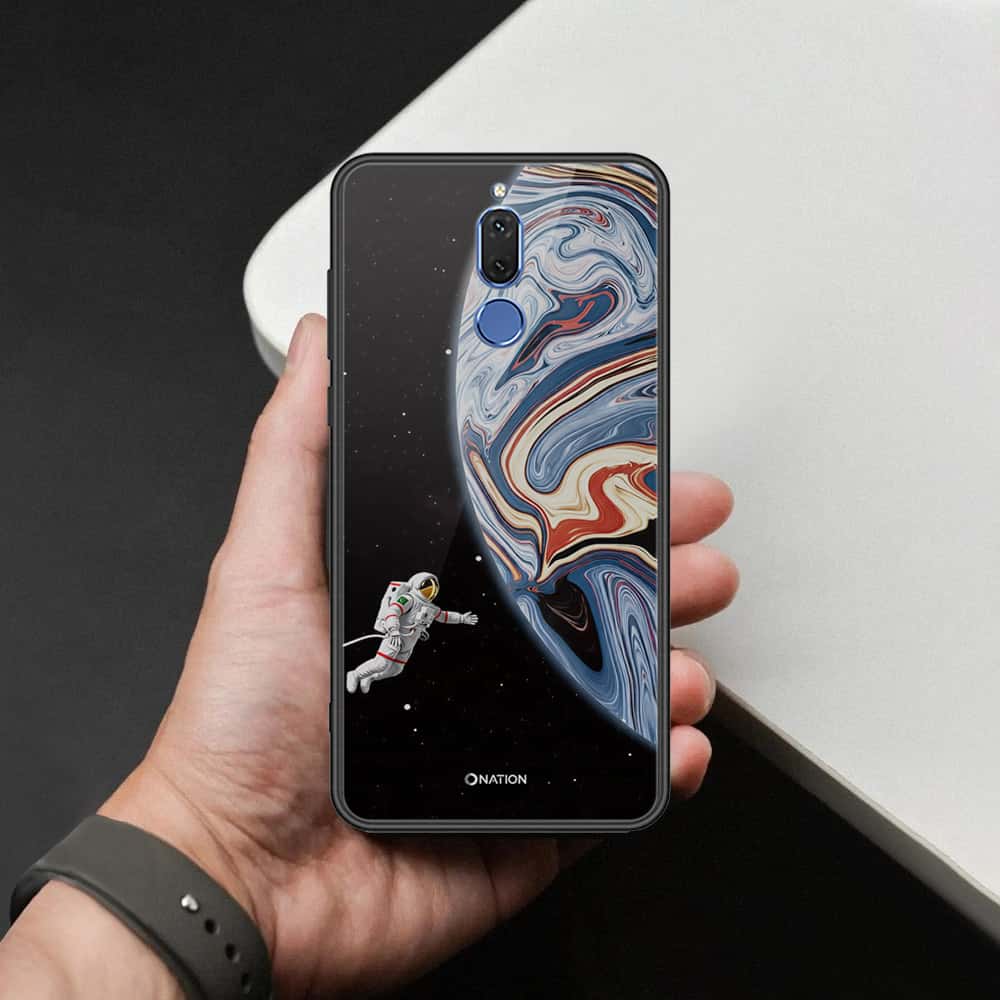 Huawei Mate 10 Lite Cover - Cosmic Marble Astronaut Design - HQ Ultra Shine Premium Infinity Glass Soft Silicon Borders Case