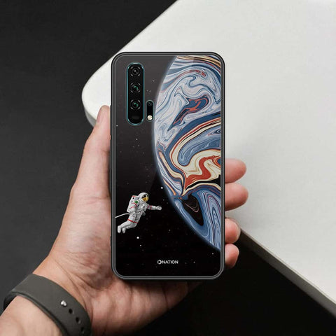 Honor 20 Pro Cover - Cosmic Marble Astronaut Design - HQ Ultra Shine Premium Infinity Glass Soft Silicon Borders Case