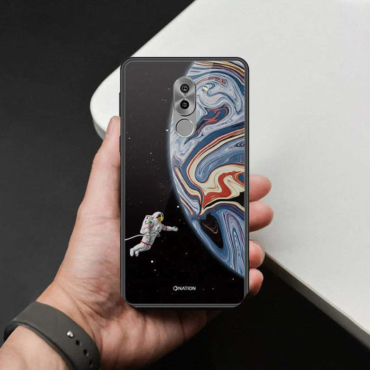 Mate 9 Lite Cover - Cosmic Marble Astronaut Design - HQ Ultra Shine Premium Infinity Glass Soft Silicon Borders Case