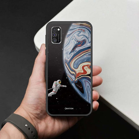Samsung Galaxy A02s Cover - Cosmic Marble Astronaut Design - HQ Ultra Shine Premium Infinity Glass Soft Silicon Borders Case