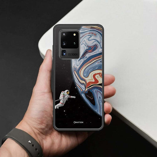 Samsung Galaxy S20 Ultra Cover - Cosmic Marble Astronaut Design - HQ Ultra Shine Premium Infinity Glass Soft Silicon Borders Case