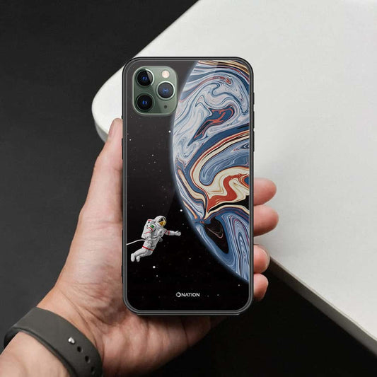 iPhone 11 Pro Cover - Cosmic Marble Astronaut Design - HQ Ultra Shine Premium Infinity Glass Soft Silicon Borders Case