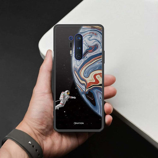 OnePlus 8 Pro Cover - Cosmic Marble Astronaut Design - HQ Ultra Shine Premium Infinity Glass Soft Silicon Borders Case