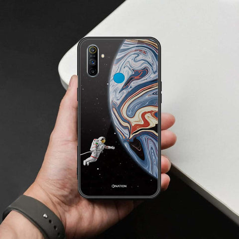 Realme 5s Cover - Cosmic Marble Astronaut Design - HQ Ultra Shine Premium Infinity Glass Soft Silicon Borders Case