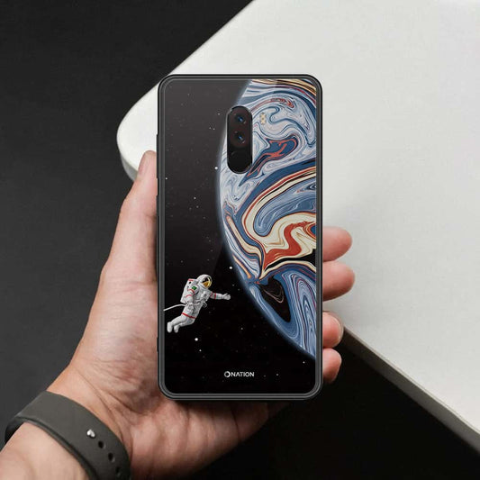 Xiaomi Pocophone F1 Cover - Cosmic Marble Astronaut Design - HQ Ultra Shine Premium Infinity Glass Soft Silicon Borders Case
