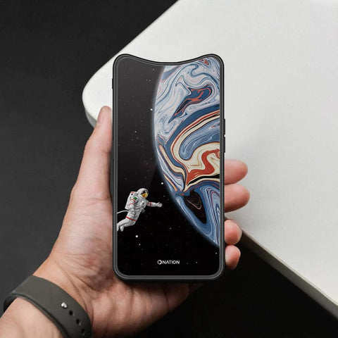 Oppo Find X Cover - Cosmic Marble Astronaut Design - HQ Ultra Shine Premium Infinity Glass Soft Silicon Borders Case
