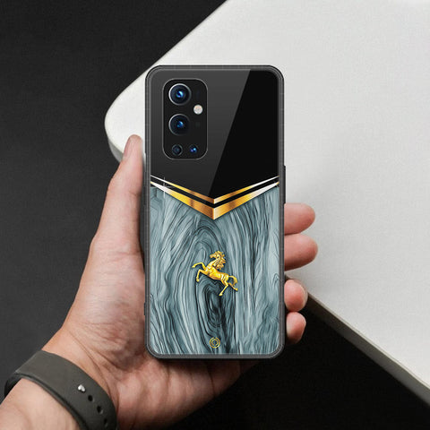 OnePlus 9 Pro Cover - Majestic Royal V Design - HQ Ultra Shine Premium Infinity Glass Soft Silicon Borders Case