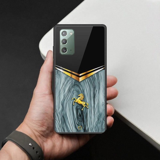 Samsung Galaxy Note 20 Cover - Majestic Royal V Design - HQ Ultra Shine Premium Infinity Glass Soft Silicon Borders Case