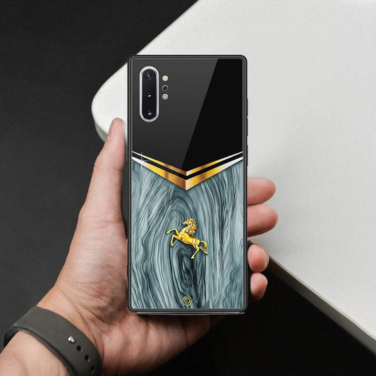 Samsung Galaxy Note 10 Plus Cover - Majestic Royal V Design - HQ Ultra Shine Premium Infinity Glass Soft Silicon Borders Case