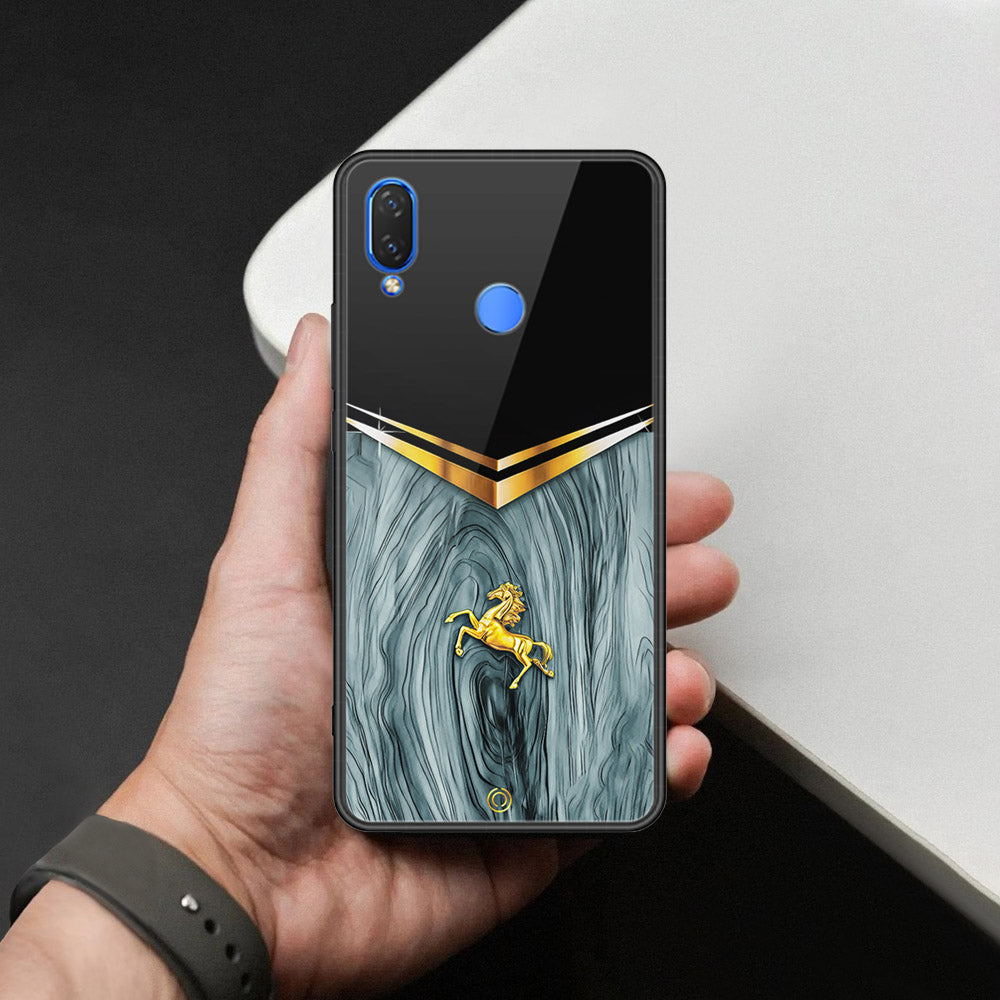 Huawei Nova 3i Cover - Majestic Royal V Design - HQ Ultra Shine Premium Infinity Glass Soft Silicon Borders Case