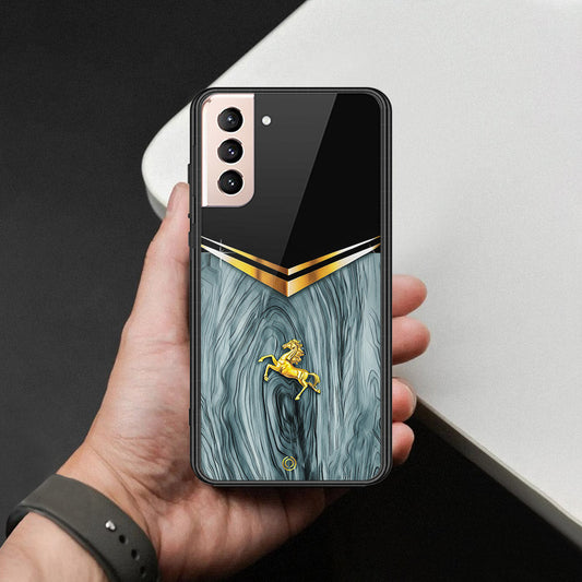 Samsung Galaxy S22 Plus 5G Cover - Majestic Royal V Design - HQ Ultra Shine Premium Infinity Glass Soft Silicon Borders Case