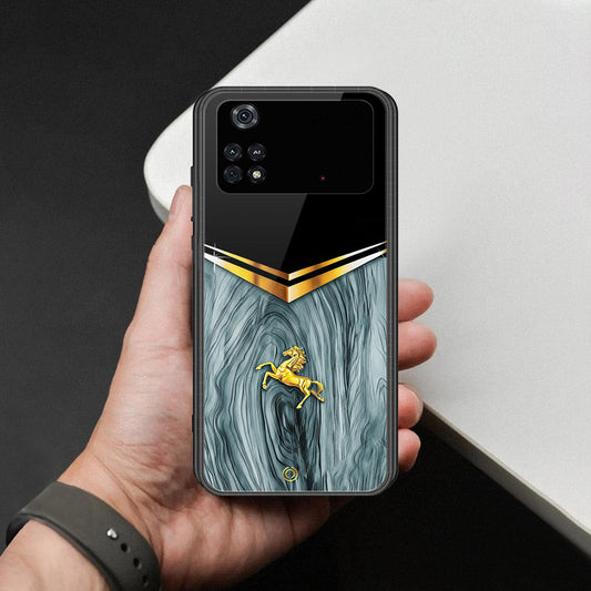 Xiaomi Poco M4 Pro Cover - Majestic Royal V Design - HQ Ultra Shine Premium Infinity Glass Soft Silicon Borders Case