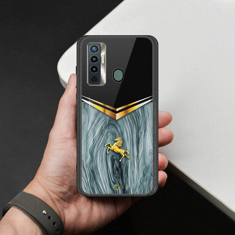 Tecno Camon 17 Cover - Majestic Royal V Design - HQ Ultra Shine Premium Infinity Glass Soft Silicon Borders Case