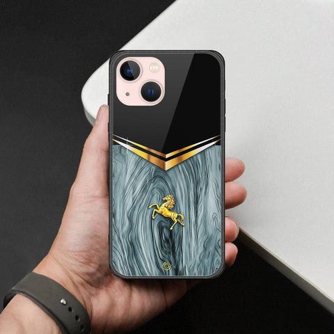 iPhone 14 Plus Cover - Majestic Royal V Design - HQ Ultra Shine Premium Infinity Glass Soft Silicon Borders Case