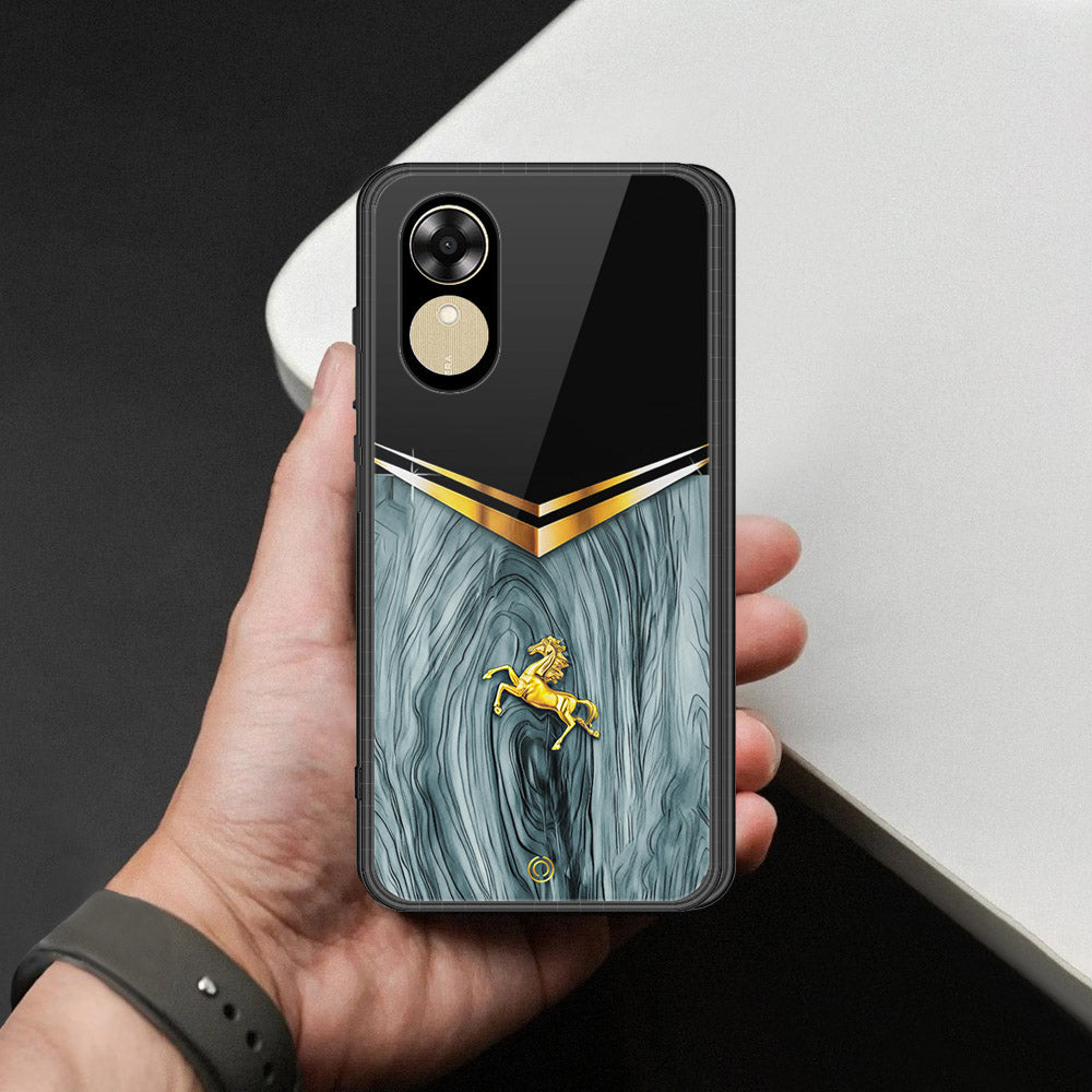 Oppo A17k Cover - Majestic Royal V Design - HQ Ultra Shine Premium Infinity Glass Soft Silicon Borders Case