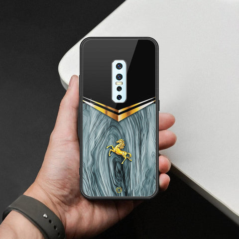 Vivo V17 Pro Cover - Majestic Royal V Design - HQ Ultra Shine Premium Infinity Glass Soft Silicon Borders Case