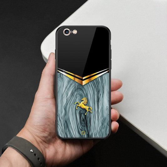 iPhone 6S / 6 Cover - Majestic Royal V Design - HQ Ultra Shine Premium Infinity Glass Soft Silicon Borders Case