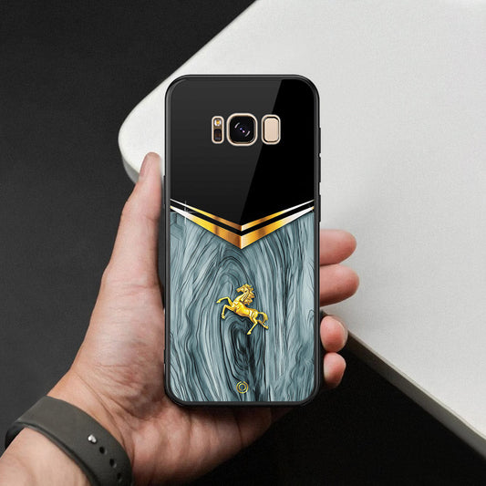Samsung Galaxy S8 Plus Cover - Majestic Royal V Design - HQ Ultra Shine Premium Infinity Glass Soft Silicon Borders Case