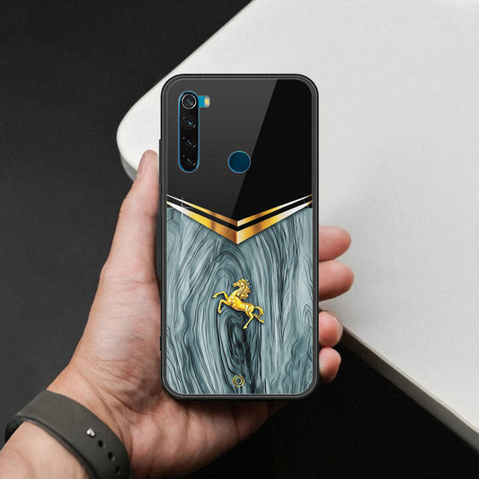 Xiaomi Redmi Note 8 Cover - Majestic Royal V Design - HQ Ultra Shine Premium Infinity Glass Soft Silicon Borders Case