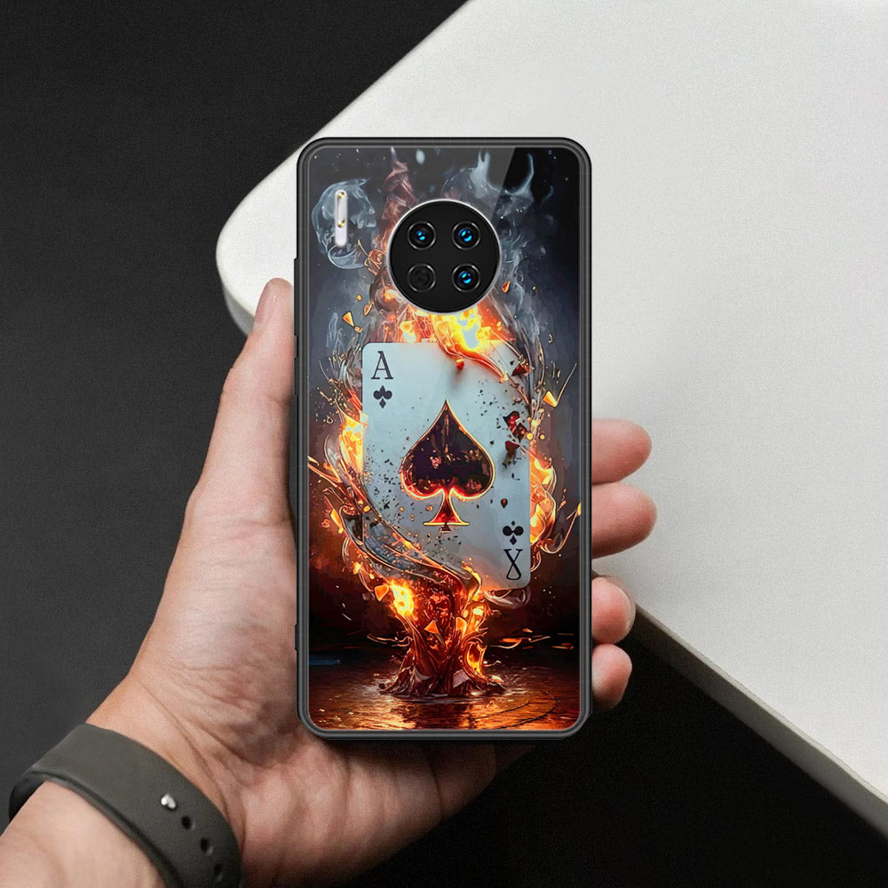 Huawei Mate 30 Cover - Ace of Fire Rising Star Design - HQ Ultra Shine Premium Infinity Glass Soft Silicon Borders Case