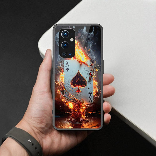 OnePlus 9 Pro Cover - Ace of Fire Rising Star Design - HQ Ultra Shine Premium Infinity Glass Soft Silicon Borders Case