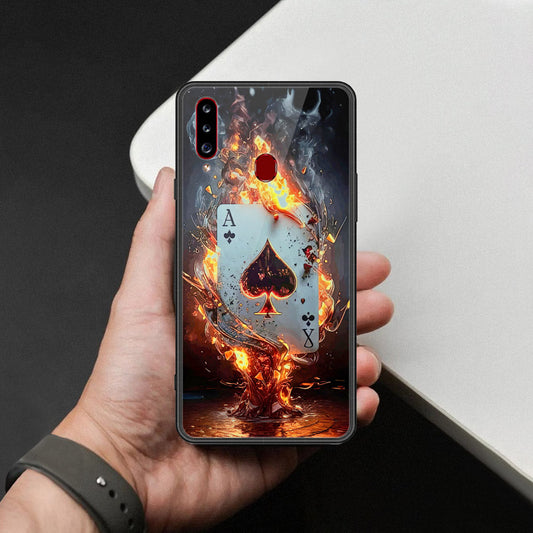Samsung Galaxy A20s Cover - Ace of Fire Rising Star Design - HQ Ultra Shine Premium Infinity Glass Soft Silicon Borders Case