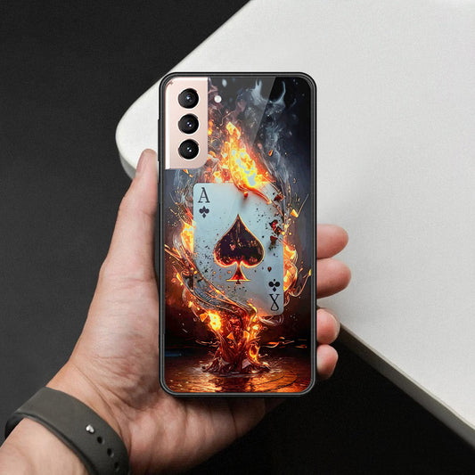 Samsung Galaxy S21 Plus 5G Cover - Ace of Fire Rising Star Design - HQ Ultra Shine Premium Infinity Glass Soft Silicon Borders Case