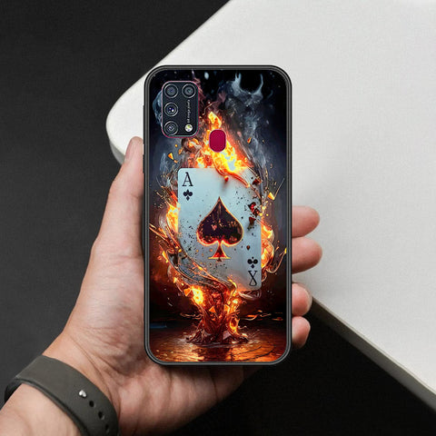 Samsung Galaxy M31 Cover - Ace of Fire Rising Star Design - HQ Ultra Shine Premium Infinity Glass Soft Silicon Borders Case