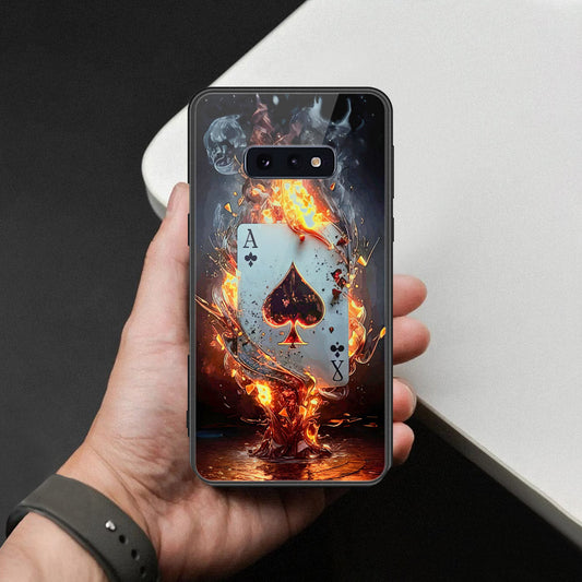 Samsung Galaxy S10e Cover - Ace of Fire Rising Star Design - HQ Ultra Shine Premium Infinity Glass Soft Silicon Borders Case