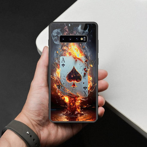 Samsung Galaxy S10 Plus Cover - Ace of Fire Rising Star Design - HQ Ultra Shine Premium Infinity Glass Soft Silicon Borders Case
