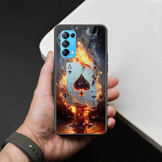 Oppo Find X3 Lite Cover - Ace of Fire Rising Star Design - HQ Ultra Shine Premium Infinity Glass Soft Silicon Borders Case