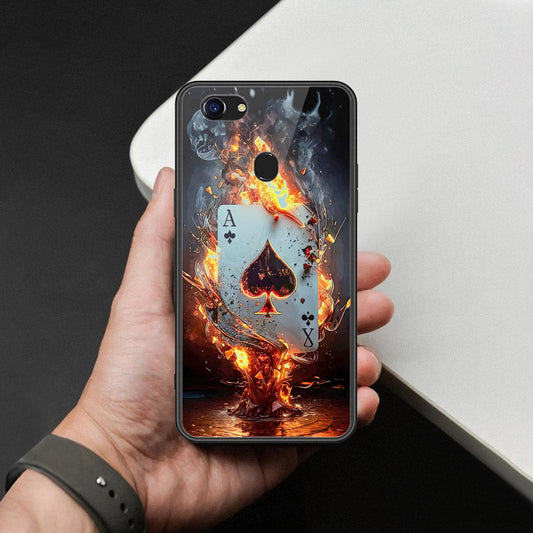 Oppo F5 Cover - Ace of Fire Rising Star Design - HQ Ultra Shine Premium Infinity Glass Soft Silicon Borders Case