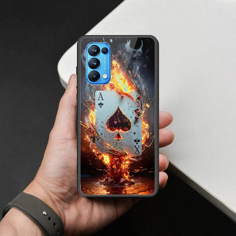 Oppo Reno 5 Pro Cover - Ace of Fire Rising Star Design - HQ Ultra Shine Premium Infinity Glass Soft Silicon Borders Case