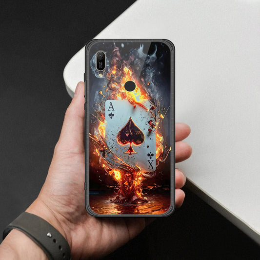Huawei Y6 2019 Cover - Ace of Fire Rising Star Design - HQ Ultra Shine Premium Infinity Glass Soft Silicon Borders Case