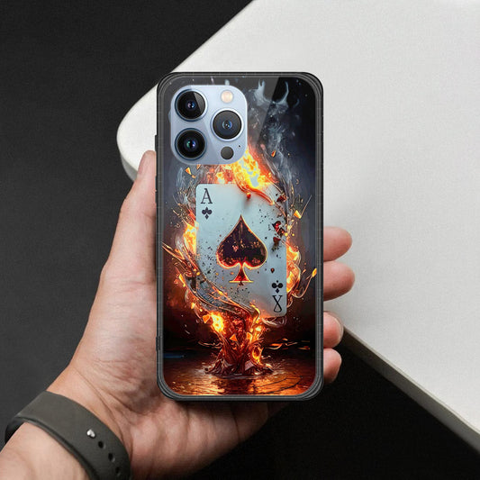 iPhone 13 Pro Cover - Ace of Fire Rising Star Design - HQ Ultra Shine Premium Infinity Glass Soft Silicon Borders Case