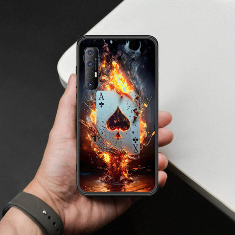 Oppo Reno 3 Pro Cover - Ace of Fire Rising Star Design - HQ Ultra Shine Premium Infinity Glass Soft Silicon Borders Case