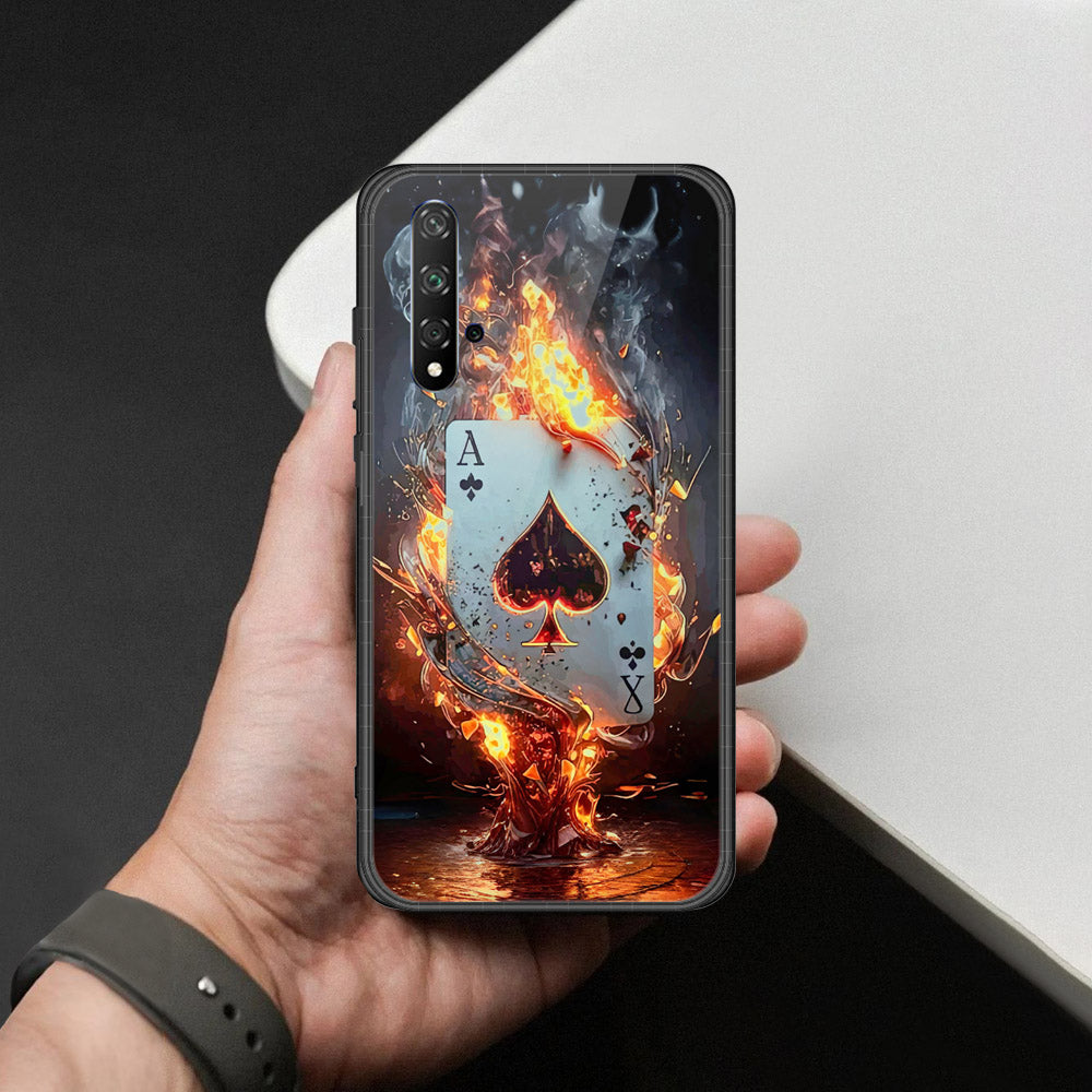Honor 20 Cover - Ace of Fire Rising Star Design - HQ Ultra Shine Premium Infinity Glass Soft Silicon Borders Case