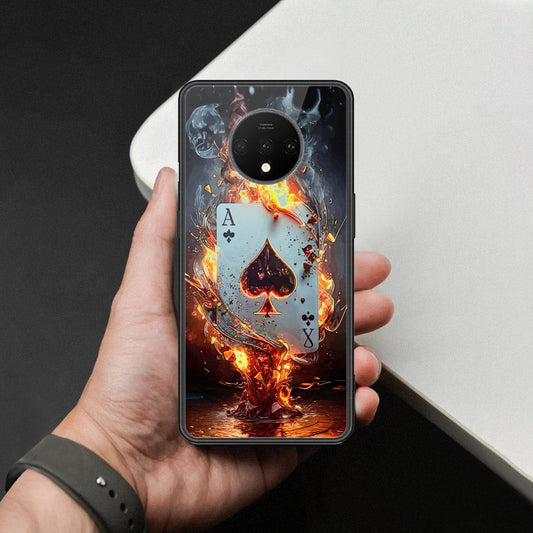 OnePlus 7T Cover - Ace of Fire Rising Star Design - HQ Ultra Shine Premium Infinity Glass Soft Silicon Borders Case