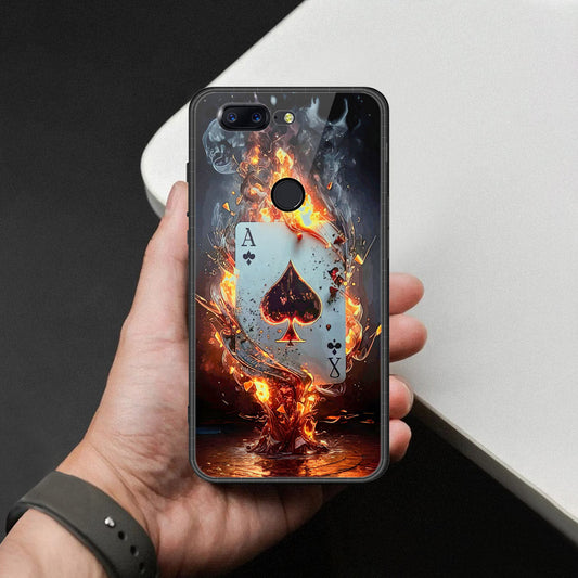 OnePlus 5T Cover - Ace of Fire Rising Star Design - HQ Ultra Shine Premium Infinity Glass Soft Silicon Borders Case