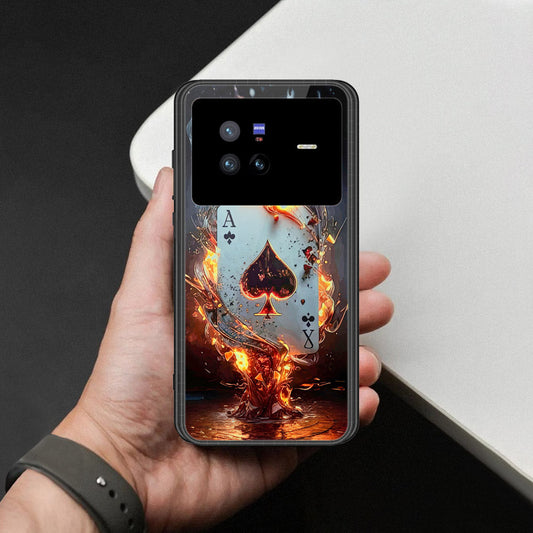 Vivo X80 Cover - Ace of Fire Rising Star Design - HQ Ultra Shine Premium Infinity Glass Soft Silicon Borders Case